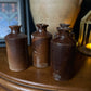 Salvaged ceramic bottle - brown