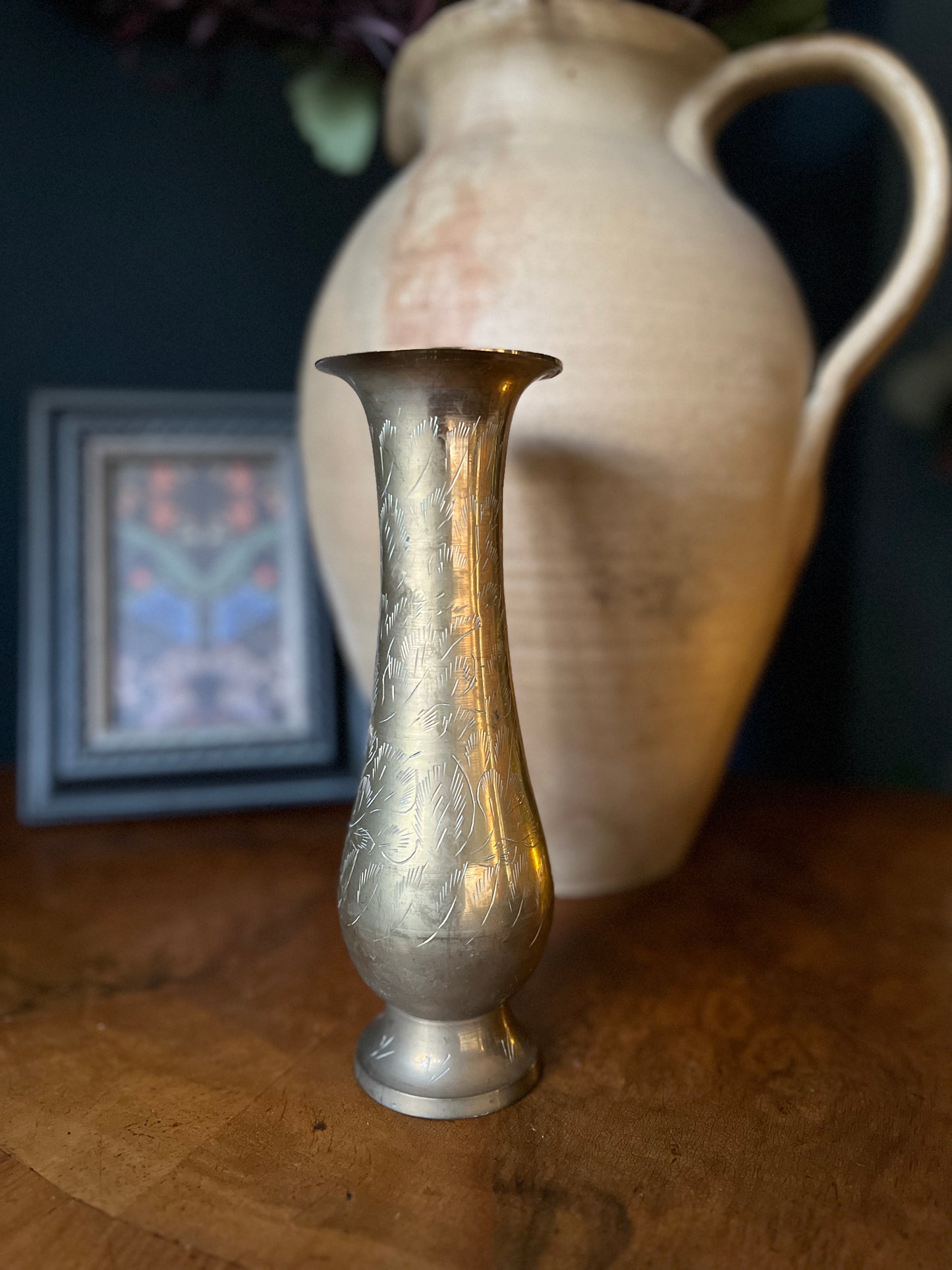 Single medium brass vase