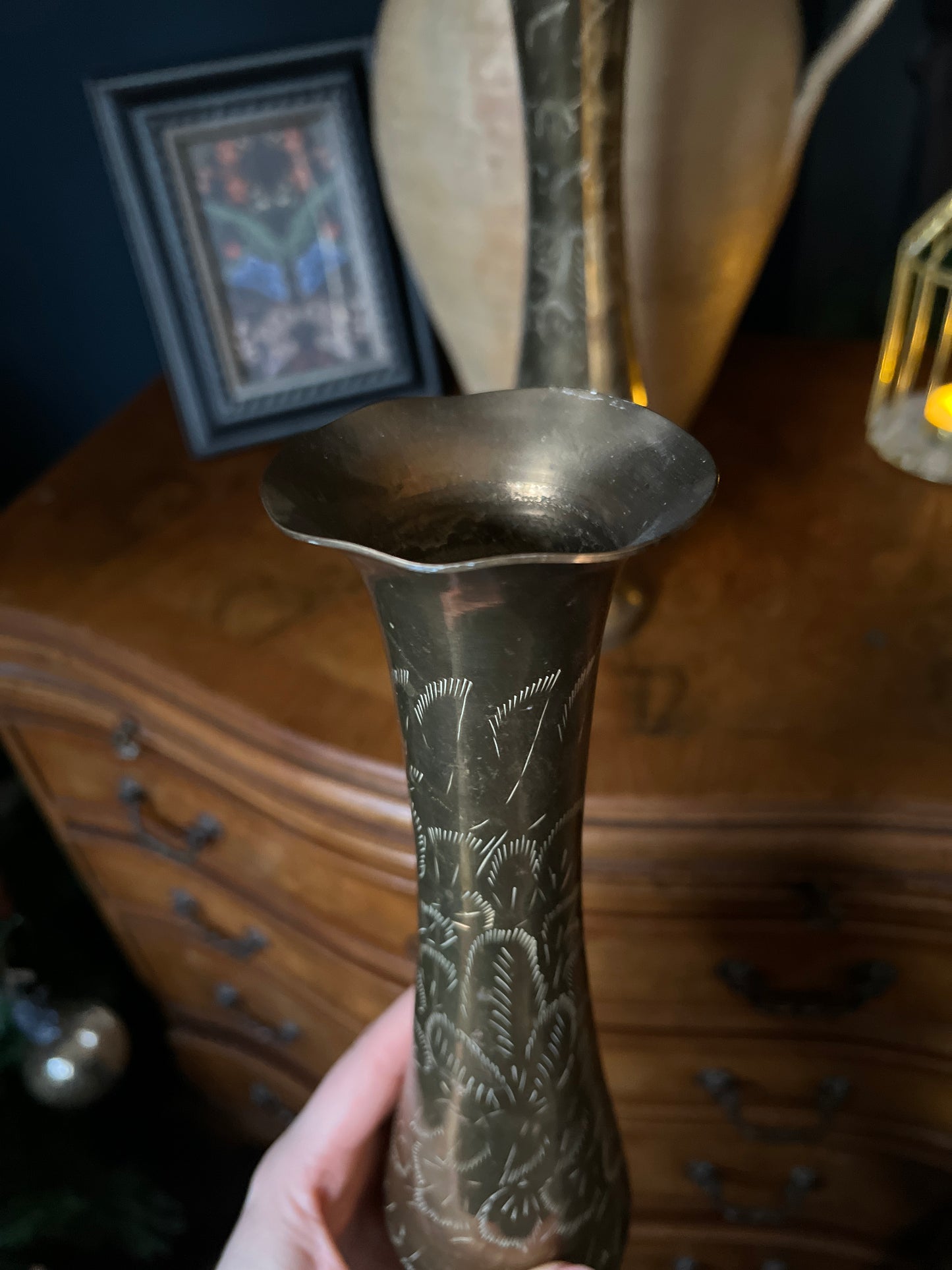 Pair of large brass vases