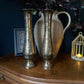 Pair of large brass vases