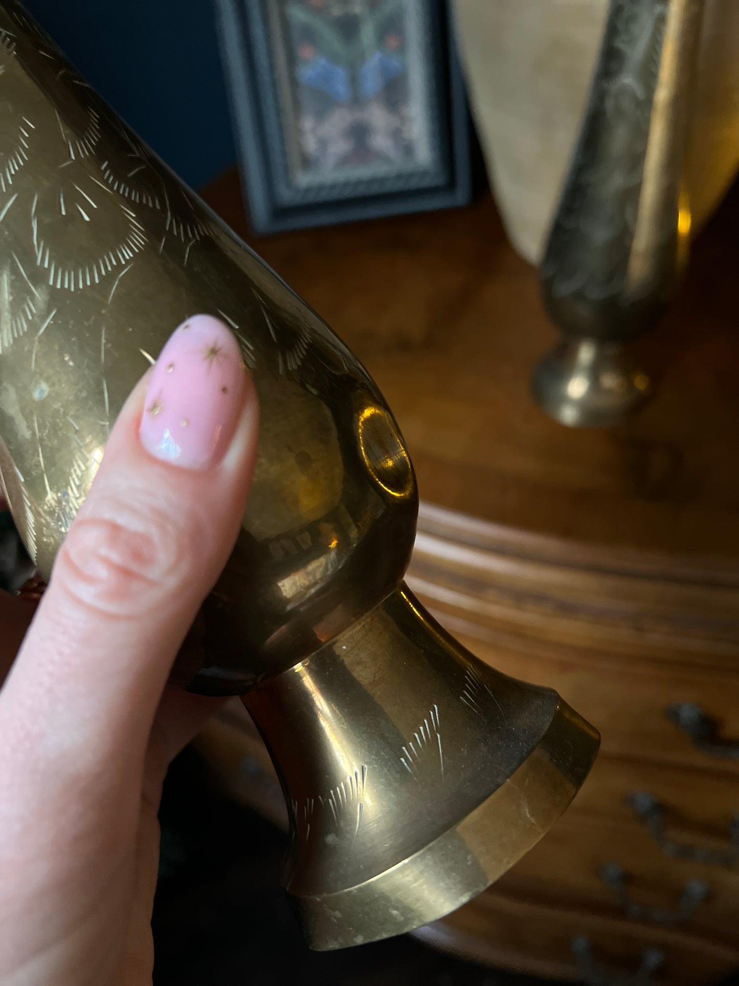 Pair of large brass vases