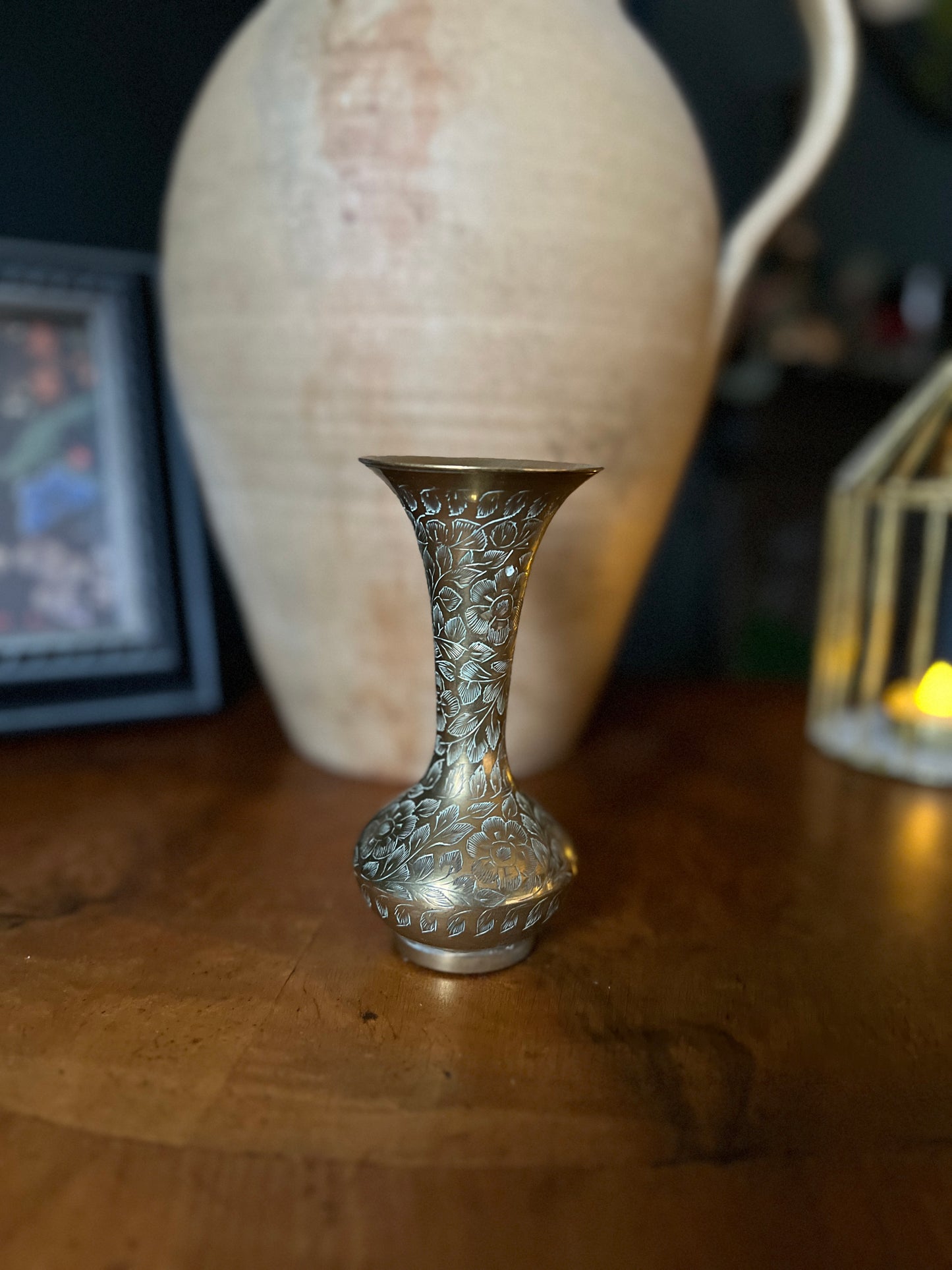 Small brass bud vase