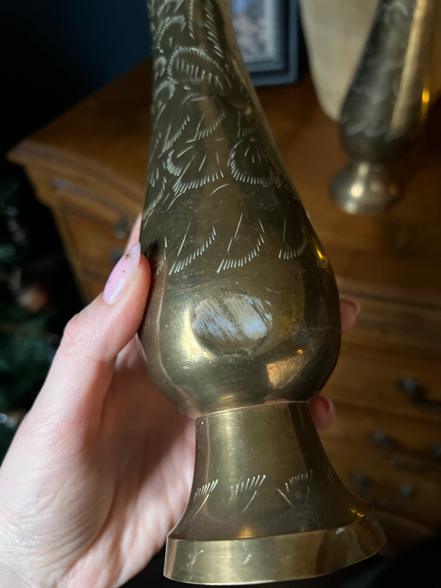 Pair of large brass vases