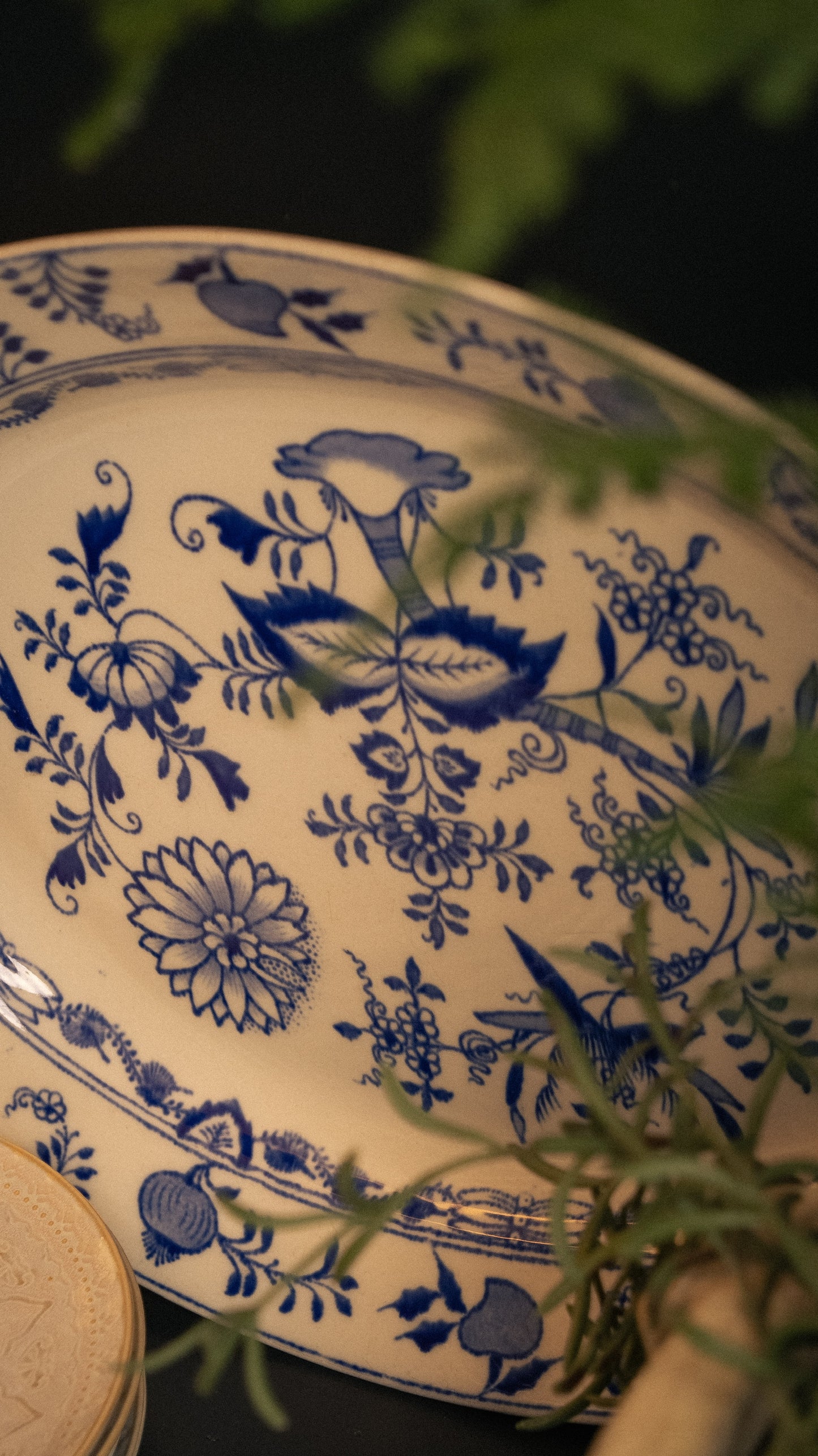 19th century blue and white serving dish