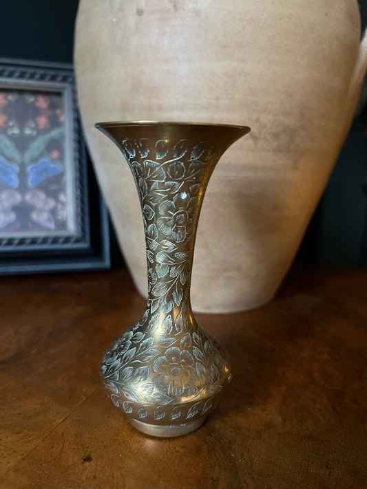 Small brass bud vase