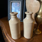 Salvaged glazed bottle - cream