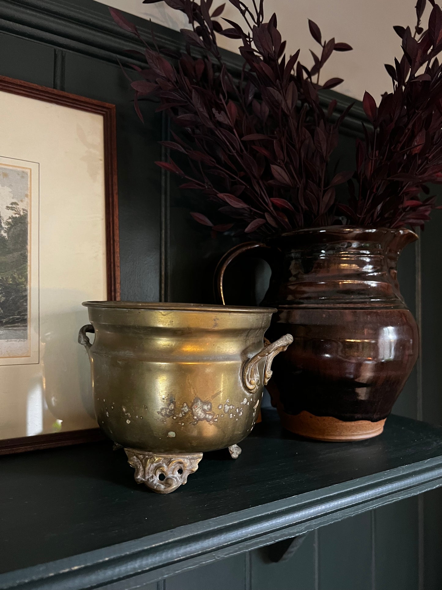 Vintage brass planters