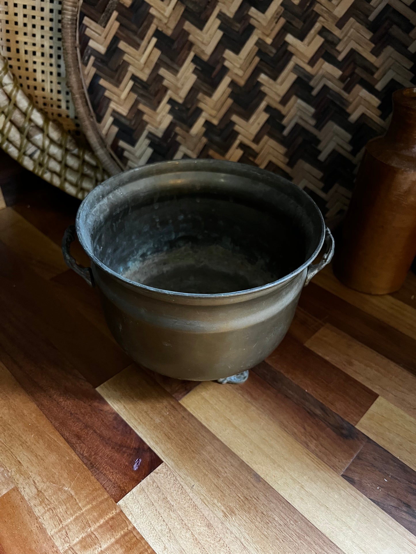 Vintage brass planters