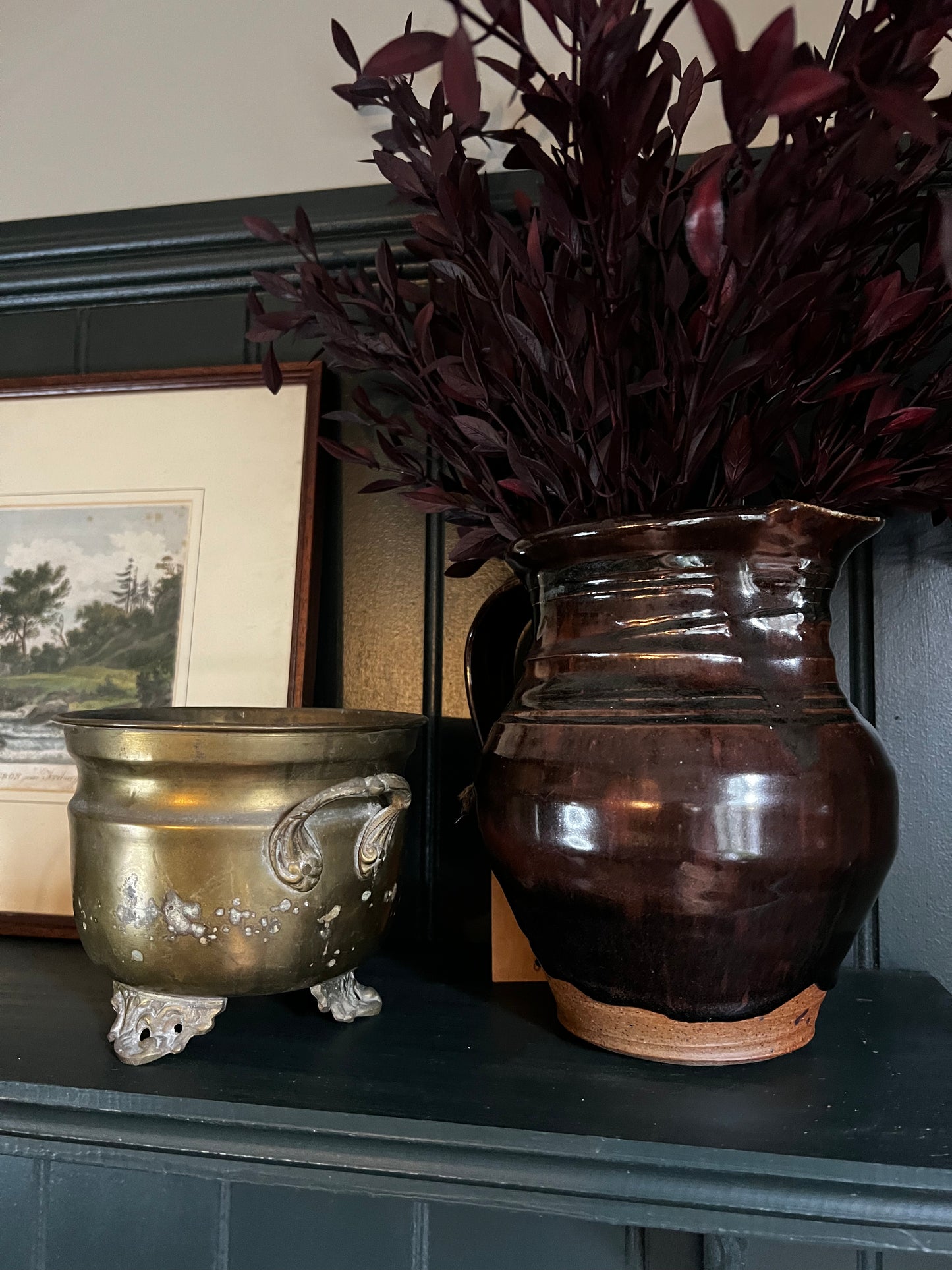 Vintage brass planters