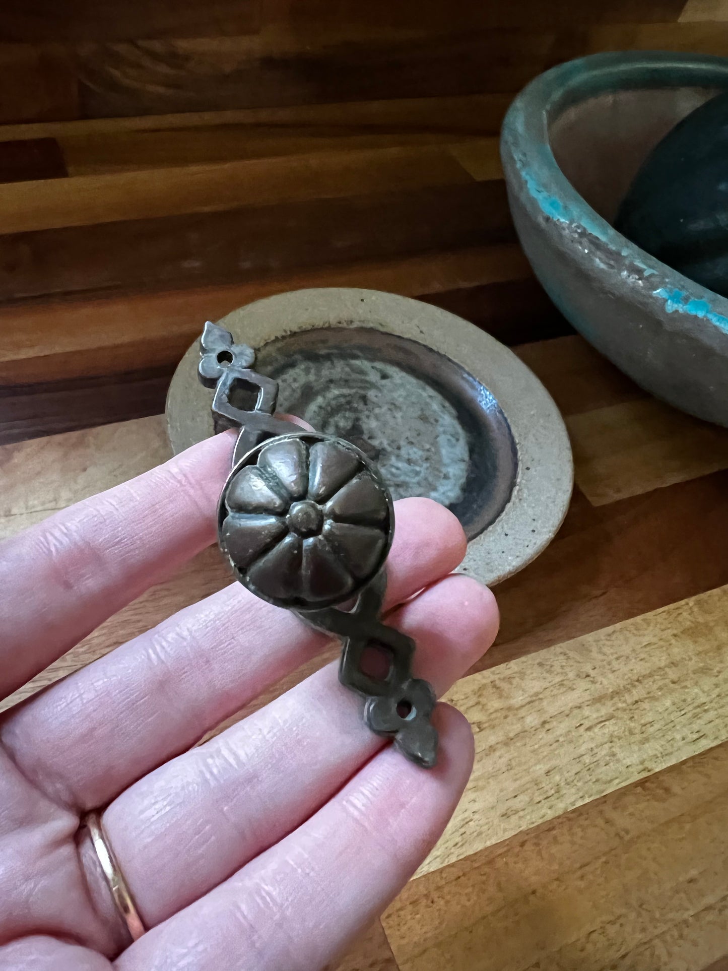 Antique brass vintage drawer pulls