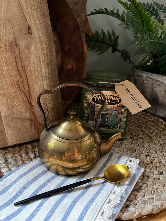 Small vintage brass teapot