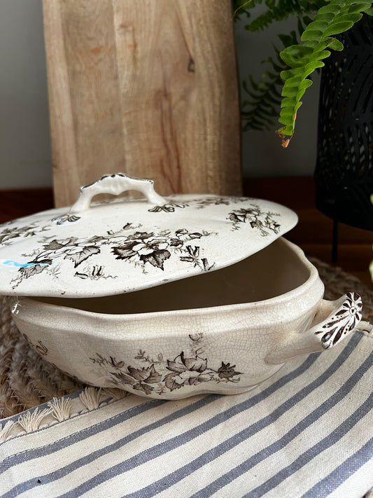 Victorian style serving dish with lid