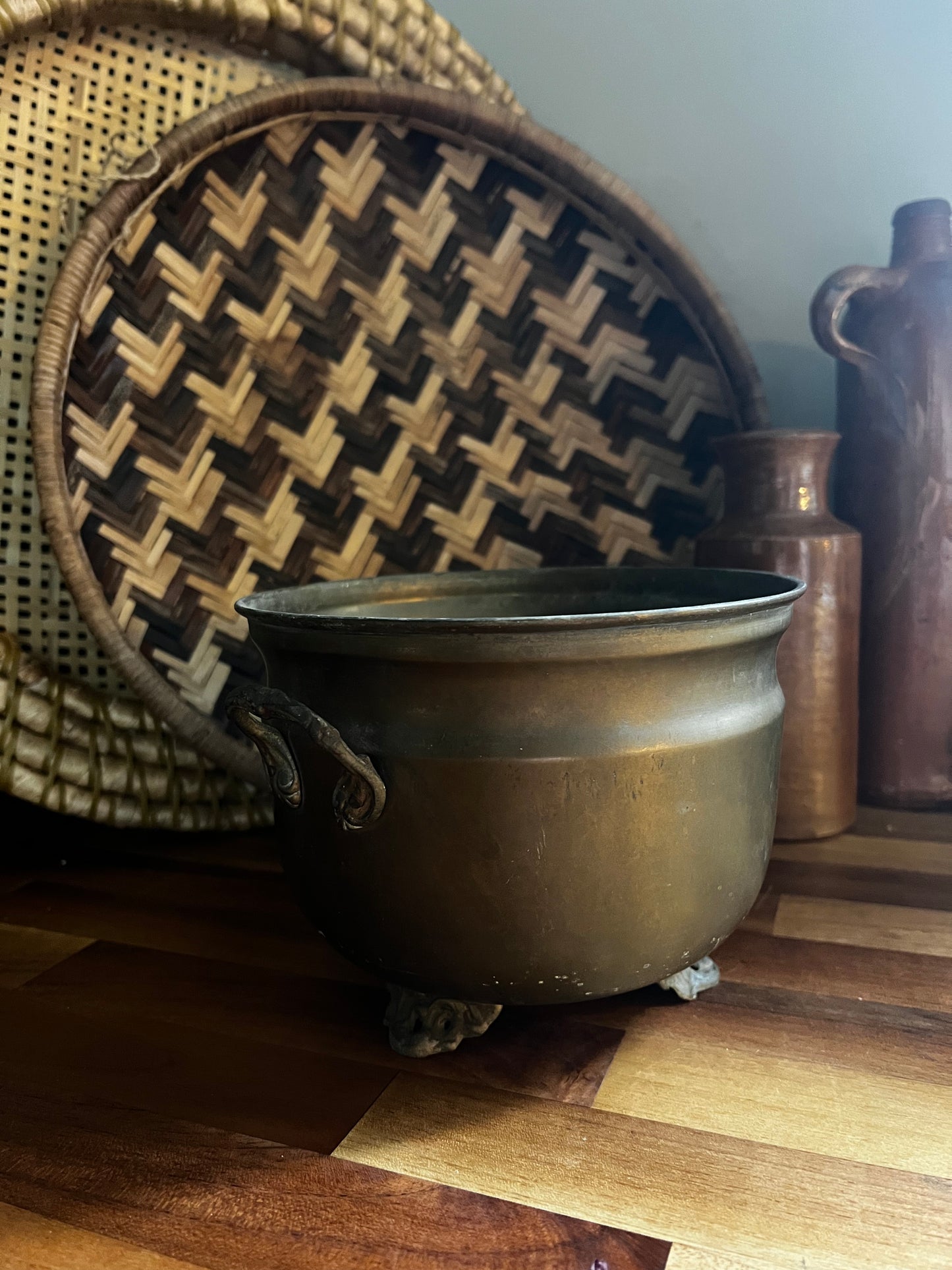 Vintage brass planters