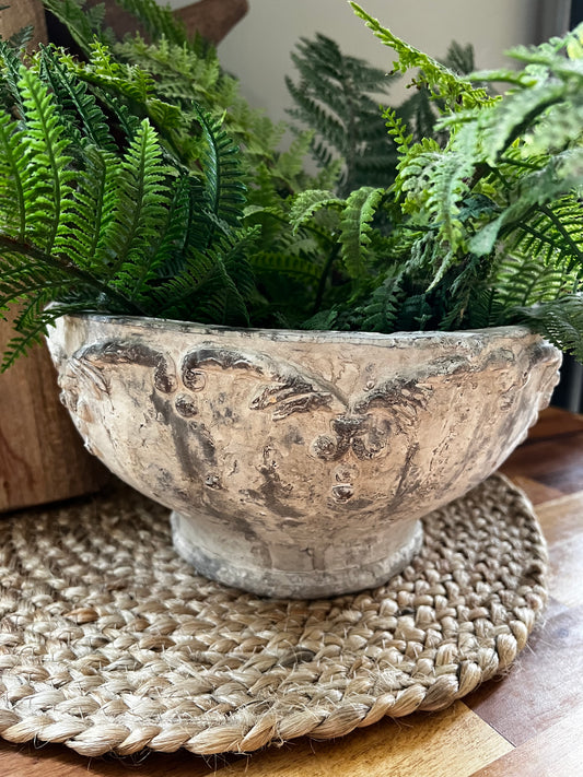 Rustic plaster bowl