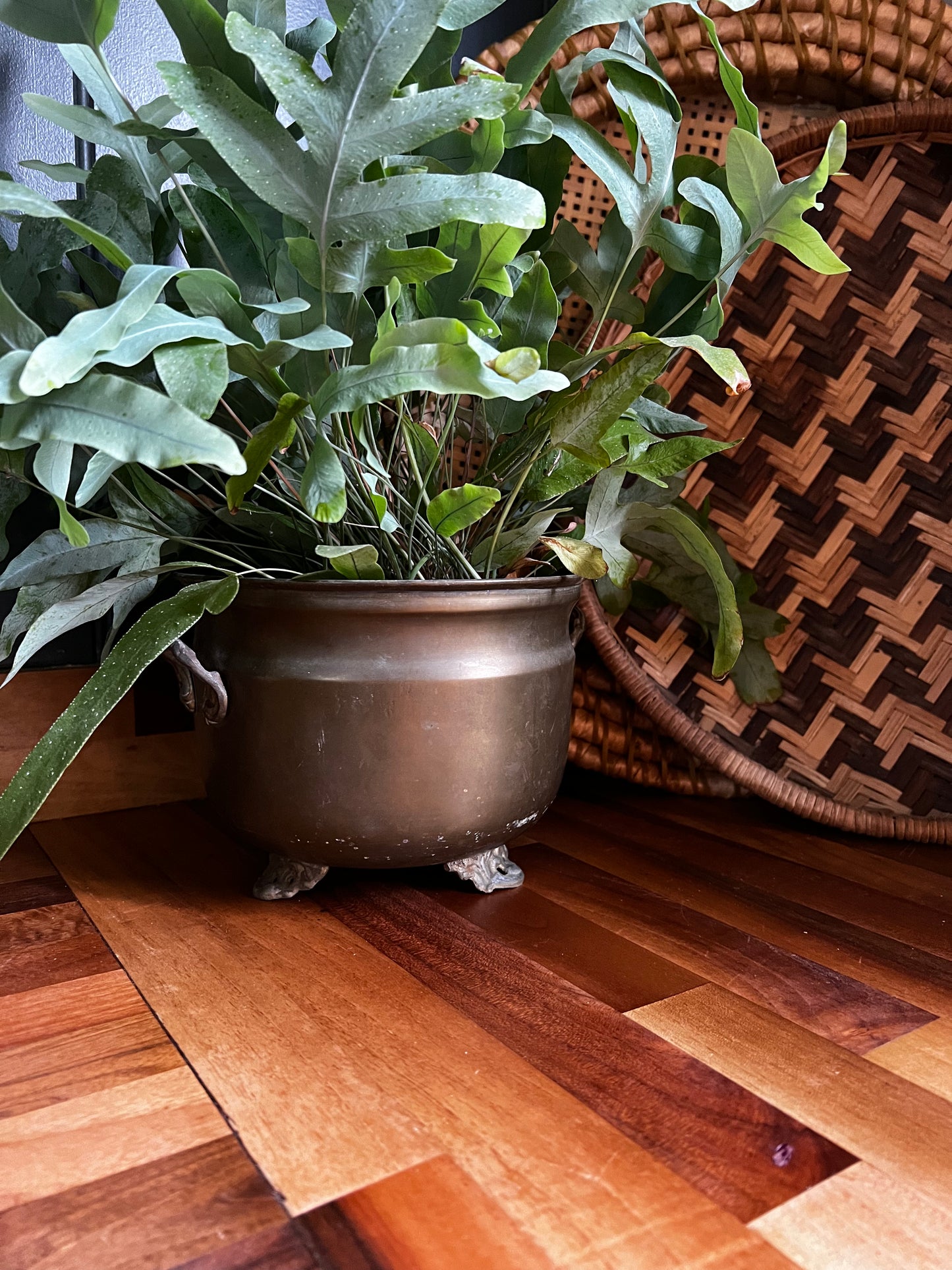 Vintage brass planters