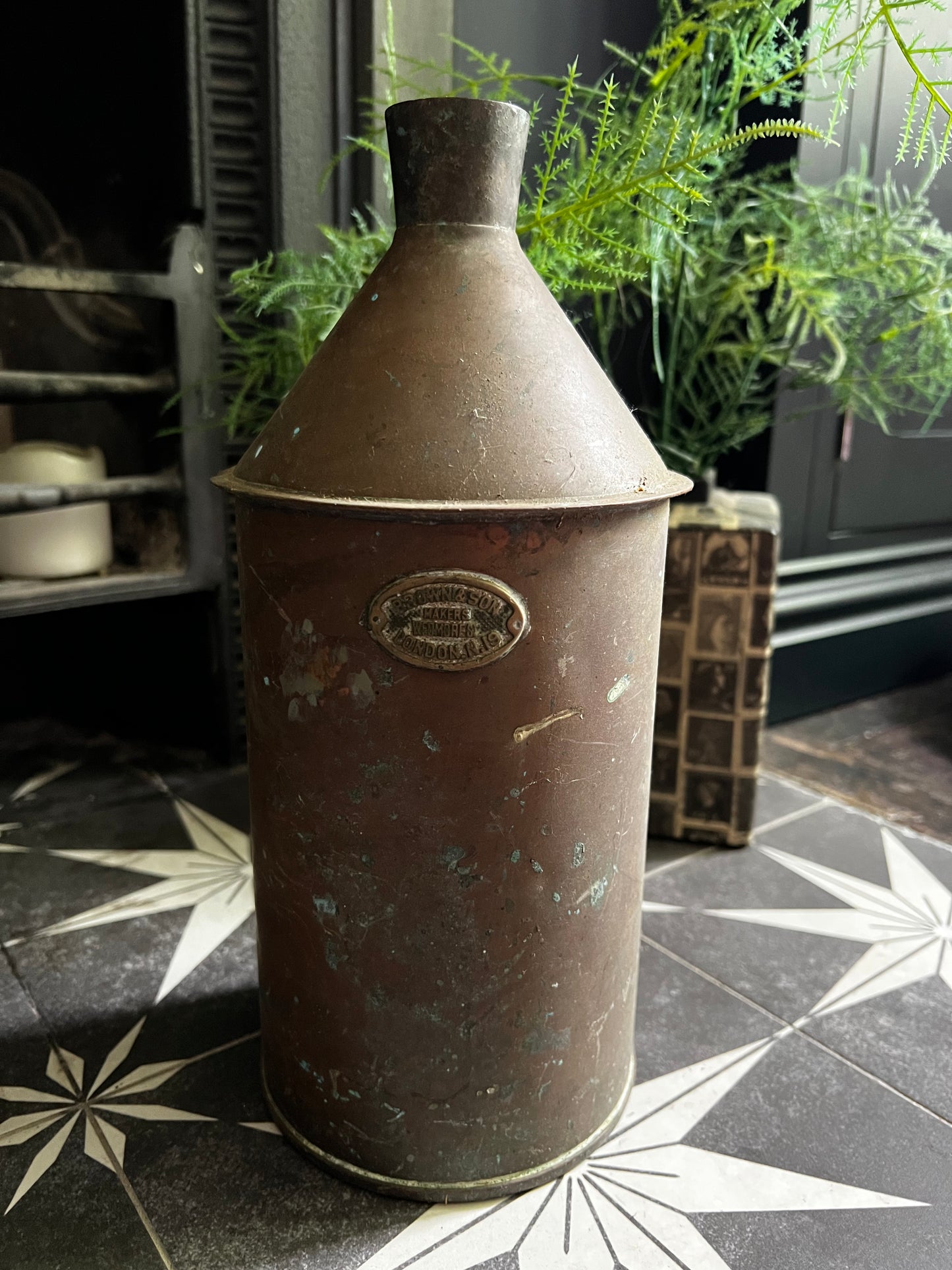 Salvaged brass container