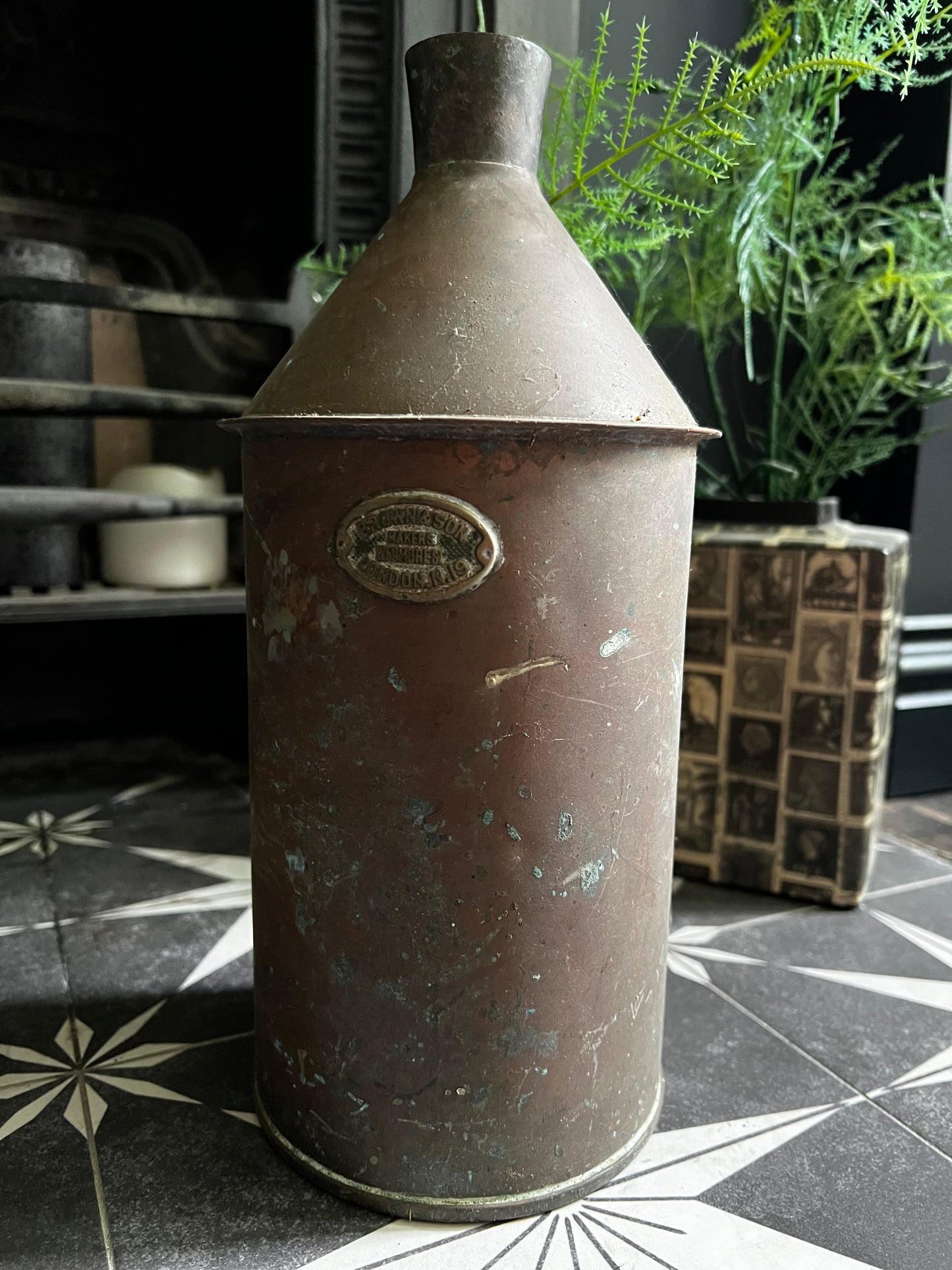 Salvaged brass container